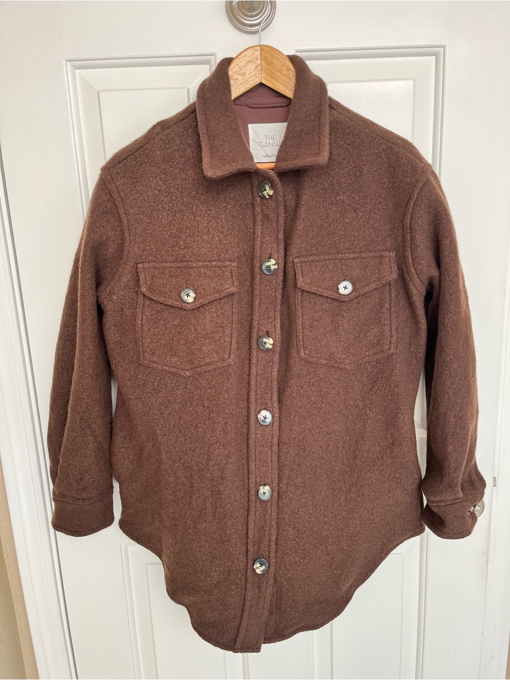 The GANNA Brown Wool Shacket